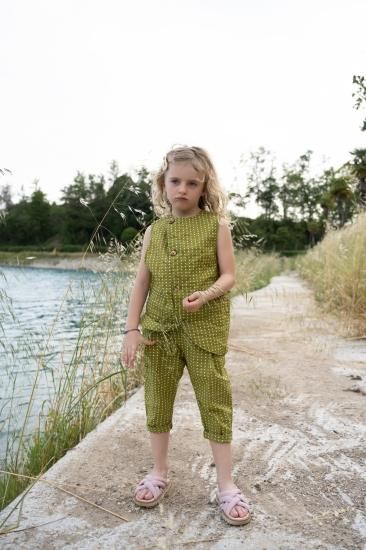 Hello Lupo ハロールポ Aoi Gilet Matcha Quadri