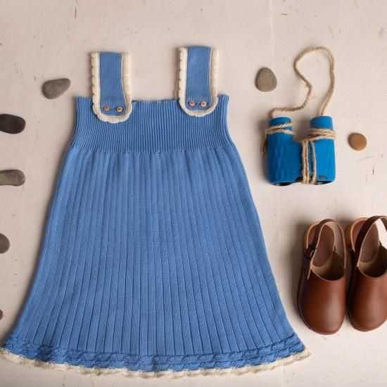 Birinit Petit ビリニット Deep blue knit dress Vestido tirantes