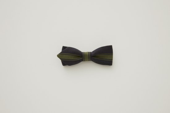 eLfinFolk エルフィンフォルク Ceremony Bow tie olive stripe 111A20b