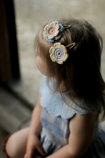 ☆2024SS☆Kalinka Kids カリンカキッズ Flower Crochet Clip Set 