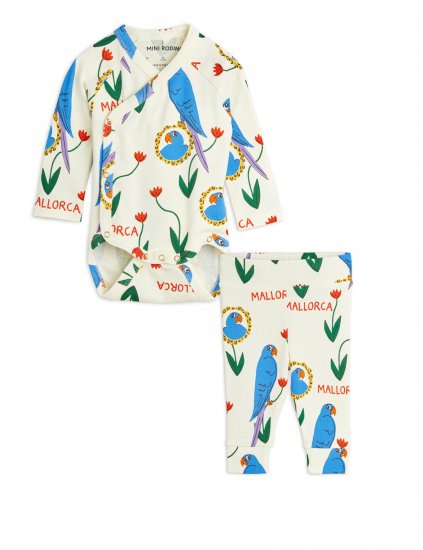 ☆PRE 2024AW collection☆mini rodini ミニロディーニ Parrots aop baby set Multi