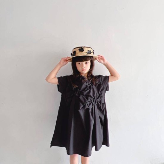 ☆2024SS☆frankygrow フランキーグロウ WHT/BLK RIBBON DRESS BLACK 