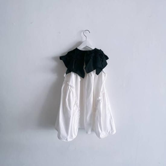 ★2024SS★frankygrow フランキーグロウ WHT/BLK BACK RIBBON SAILOR COLLAR DRESS WHITE  ADULT 24SOP-249