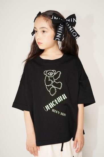 ☆kihanan春の特注Tシャツ☆2023SS☆UNIONINI ユニオニーニ teddybear big tee black CS-049