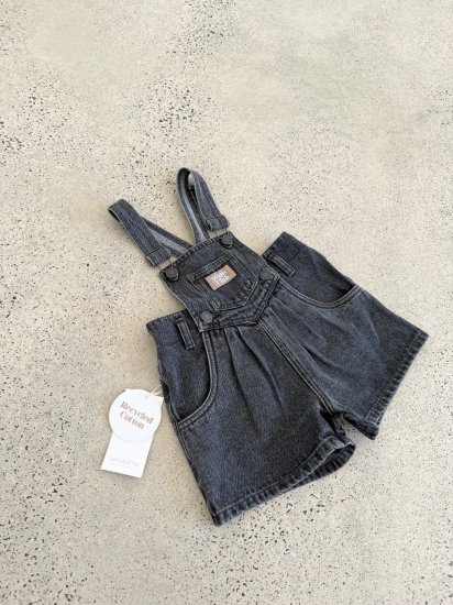 TWIN COLLECTIVE ツインコレクティブ STARDUST SHORTALL - WASHED BLACK ショートオーバーオール