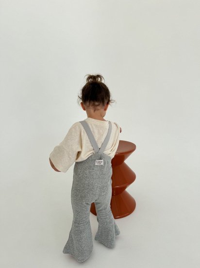 TWIN COLLECTIVE ツインコレクティブ SUSPENDER FLARE -GREY MARLE TERRY サスペンダーフレアパンツ