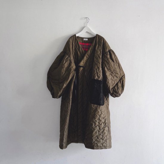 ☆2024AW☆frankygrow フランキーグロウ Wata KUMA GURUGURU QUILTING GOWN OLIVE ADULT  24FWOT-112