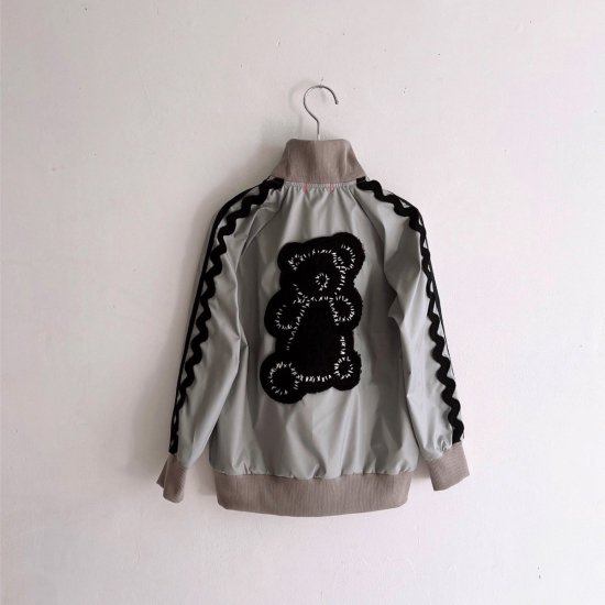 ☆2024AW☆frankygrow フランキーグロウ KUMA EMBROIDERY PATCH PE TRACK JACKET GRAY  24FWOT-113