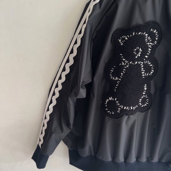 ☆2024AW☆frankygrow フランキーグロウ KUMA EMBROIDERY PATCH PE TRACK JACKET BLACK  24FWOT-113