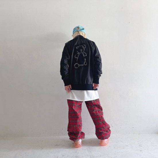 ★2024AW★frankygrow フランキーグロウ KUMA EMBROIDERY PATCH PE TRACK JACKET BLACK  24FWOT-113