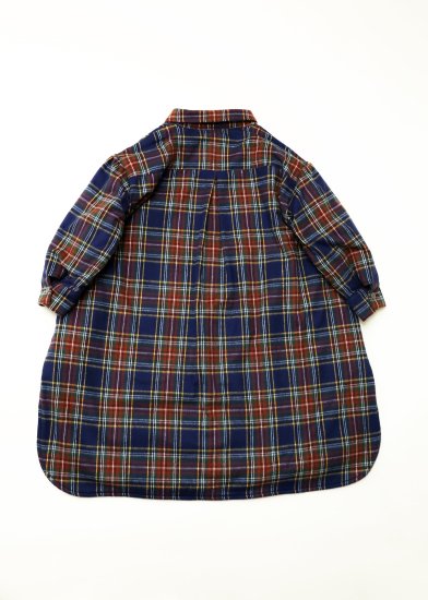 2024AW michirico ミチリコ Big flannel shirts check coat ネイビーチェック womens  MR24AW-31