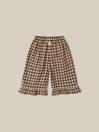 organic zoo オーガニックズー Chestnut Gingham Frill Culottes 15CGHFC