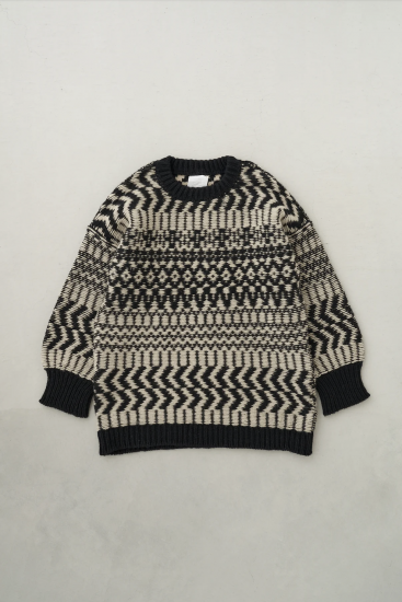 WONDER FULL LIFE ワンダーフルライフ WONDER FULL LIFE×TAKt HAND KNIT ivory×black  WFL24-S05-15-1 KNIT＃15 women