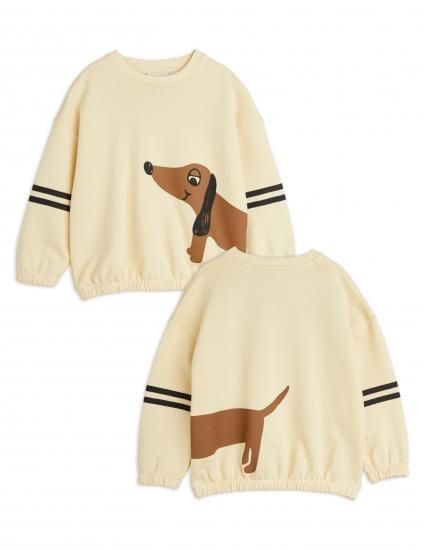 Mini rodini 犬セットアップ 116-122 Dog baby set Offwhite