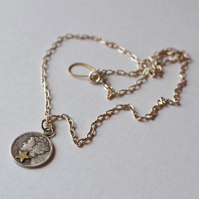 Button Works Mercury Dime Coin Necklace Star