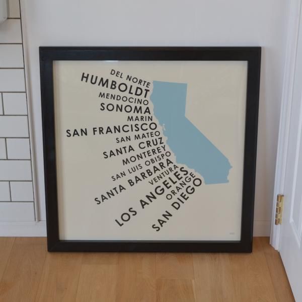 ORANGE & PARK CALIFORNIA COASTAL COUNTIES POSTER FRAME