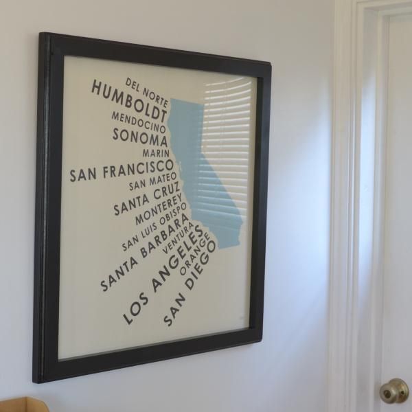 ORANGE & PARK CALIFORNIA COASTAL COUNTIES POSTER FRAME