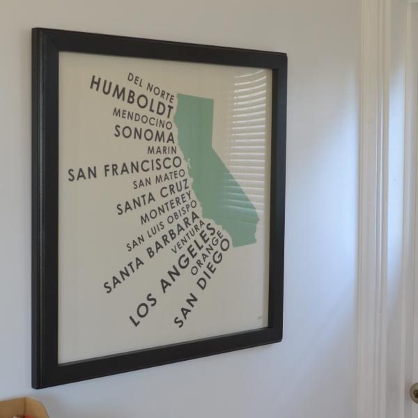 ORANGE & PARK CALIFORNIA COASTAL COUNTIES POSTER FRAME