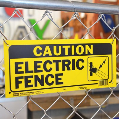 Plastic sign-CAUTION ELECTRIC FENCE- 