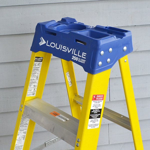 Louisville Ladder ルイビルラダー ファイバー脚立シングルステップ イエロー 耐荷重110kg  4ft 120cm - 1
