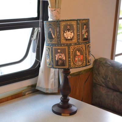 Barber shop Fabric Wood Table Lamp