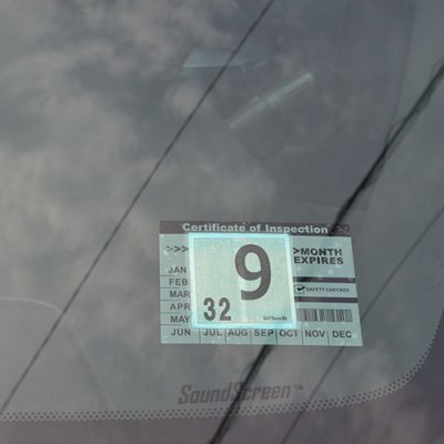 Inspection Sticker of Car