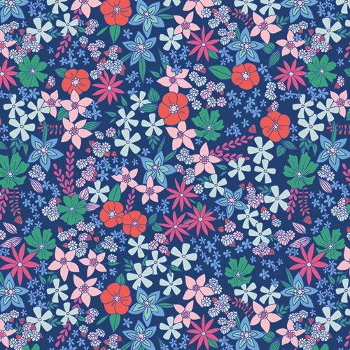 field of flowerカットクロス《stripe blue》幅×50cm