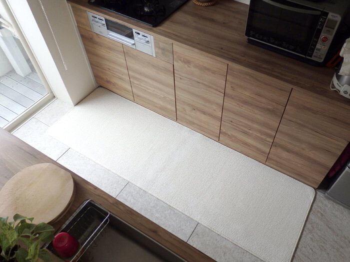 織人しきもの屋工房のウールと綿のかわいい北欧風65×210cmキッチンマット