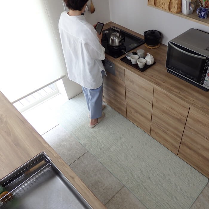 キッチンマット】 KASURI 綿 ノーマル型 65巾 北欧＋和 サイズオーダー