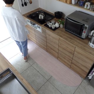 キッチンマット　ゆりかご型 北欧と和 綿混 KASURI ４５ｃｍ巾（1092円〜6370円） 加工無料の商品画像