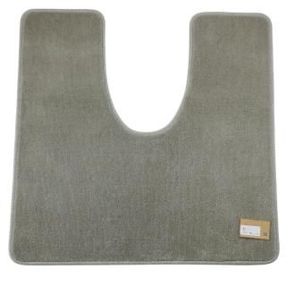 <img class='new_mark_img1' src='https://img.shop-pro.jp/img/new/icons1.gif' style='border:none;display:inline;margin:0px;padding:0px;width:auto;' />【セール品Aランク】トイレマット約80×80cm| ワイド幅広80cm巾耳長トイレマット、くりぬきはLA-40(リクシルYBC-S20対応)、シルバーグレー。東レセベリス |撮影品の商品画像