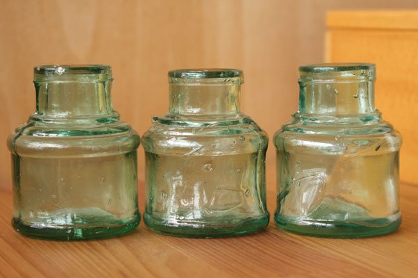 インクボトル 気泡ガラス レトロ アンティーク 花器