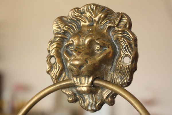 真鍮 ブラス 獅子 タオルハンガー 