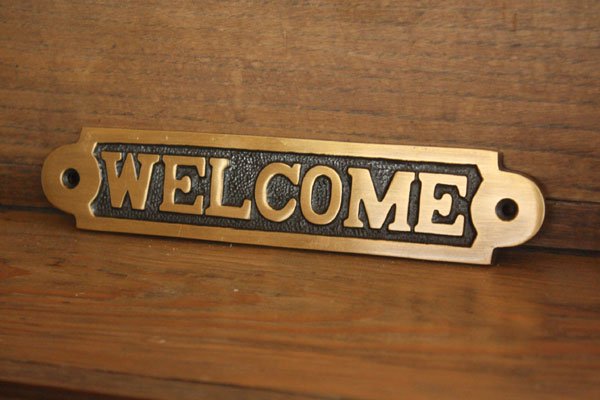 サインプレート 真鍮 ウェルカム Welcomeの通販 / 広島県福山市雑貨屋