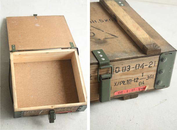 ポーランド軍 アーモボックス 木箱 ミリタリー雑貨 アンティーク