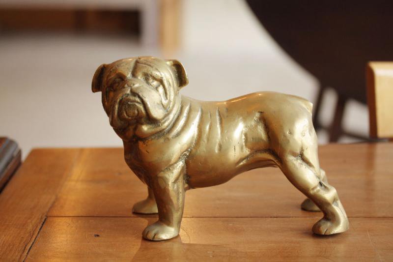 真鍮 ブルドッグ フィギュア 置物 犬雑貨 アンティーク ヴィンテージの