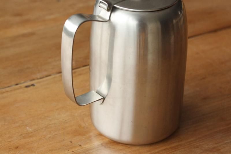 極美品オールドホールマットステンレスポット大