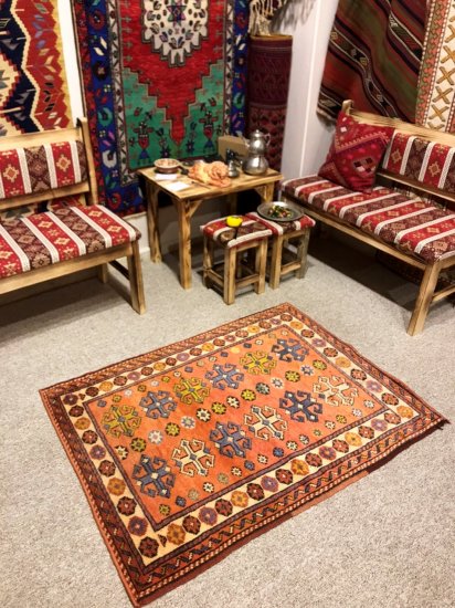 オールド絨毯/トルコ・チャナッカレ約120×93cm - 手織り絨毯＆キリム