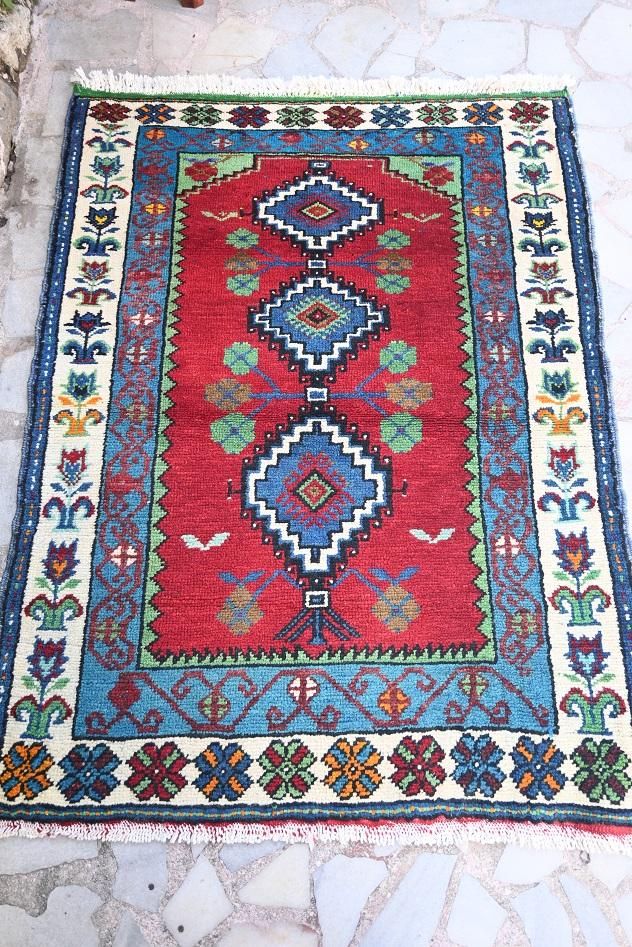 オールド絨毯/トルコ・アクサライ約133×100cm - 手織り絨毯