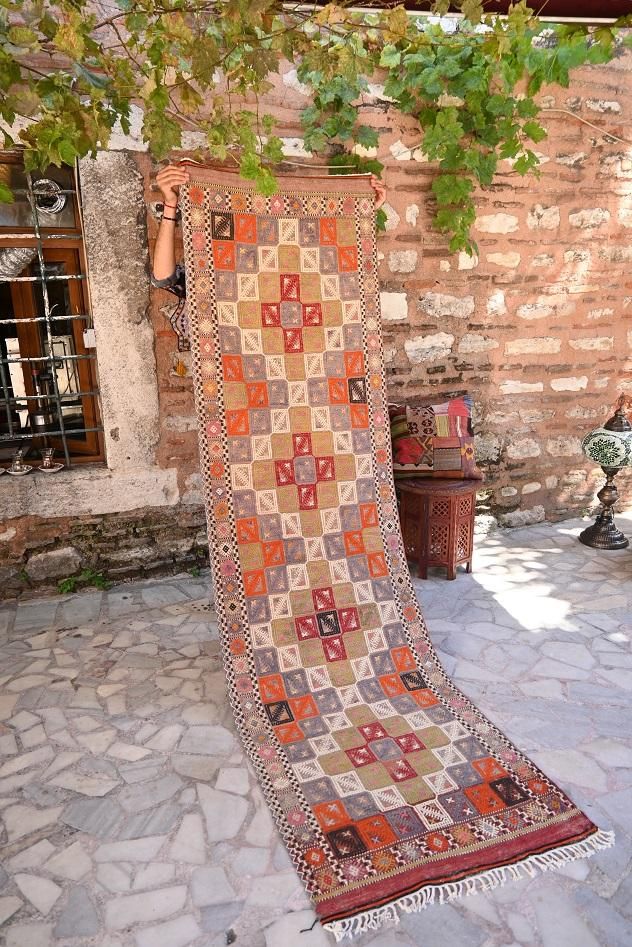 オールドキリム/トルコ・シワス/ランナー約270×79cm - 手織り オールドキリム/トルコ・シワス/ランナー約270×79cm - 手織り