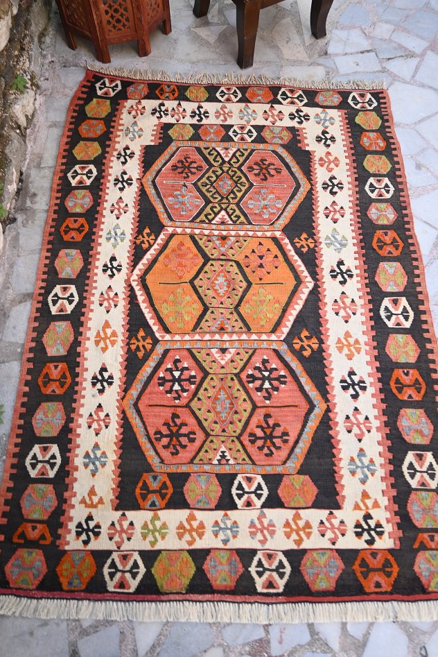 オールドキリム/トルコ・アダナ約151×105cm - 手織り絨毯＆キリム 