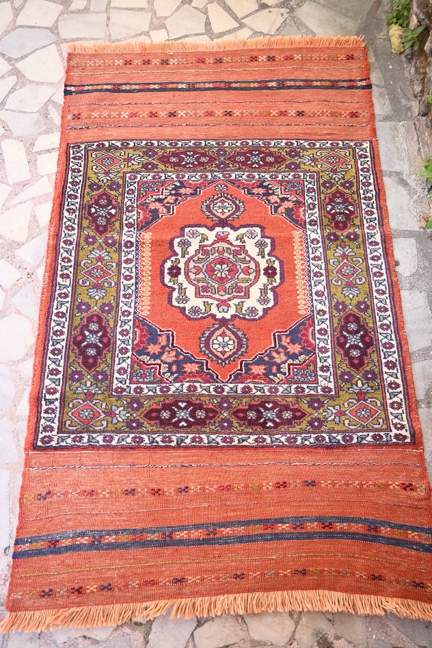 オールド絨毯/トルコ・クルシェヒル ソフラ約152×93cm - 手織り絨毯