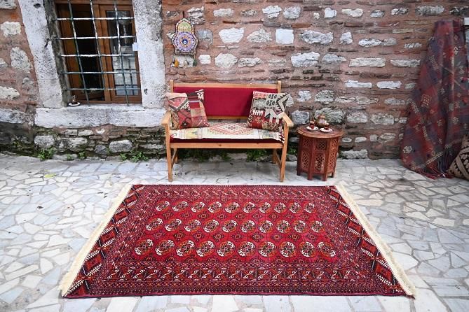 40％オフ】オールド絨毯/トルクメン・ブハラ/トライバルラグ約