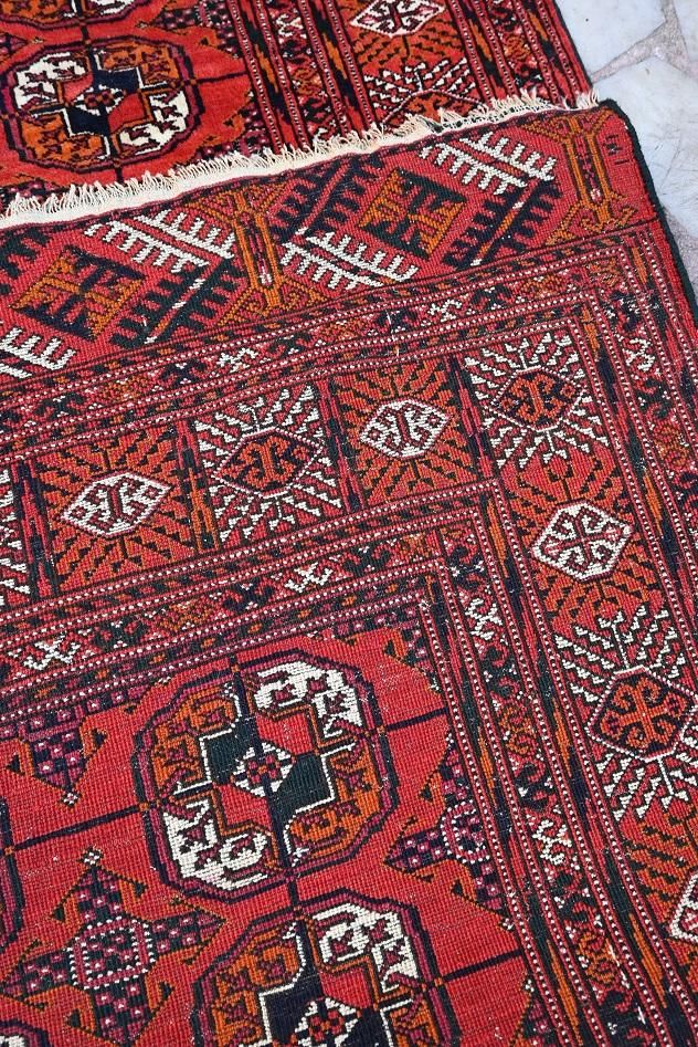 40％オフ】オールド絨毯/トルクメン・ブハラ/トライバルラグ約197