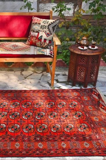 【40%オフ】オールド絨毯/トルクメン・ブハラ/トライバルラグ約197×115cm