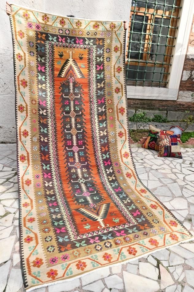 オールドキリム/トルコ・カッパドキア約297×139cm - 手織り絨毯