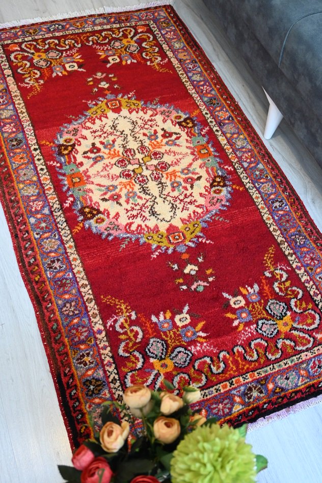 オールド絨毯/トルコ/デニズリ・ギュネイ約163×88cm - 手織り絨毯
