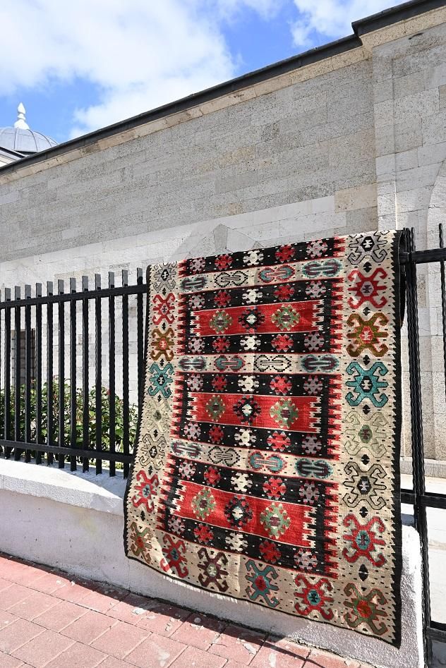 オールドキリム/トルコ・シャルキョイ約202×134cm - 手織り絨毯