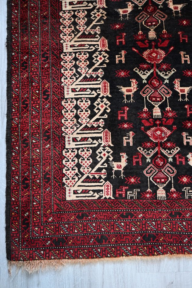 ペルシャ絨毯イランオールドキリムキリムバルーチ族◇88x55