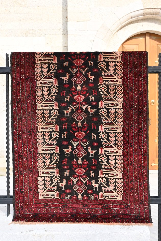 オールド絨毯/イラン・バルーチ/トライバルラグ約152×99cm - 手織り